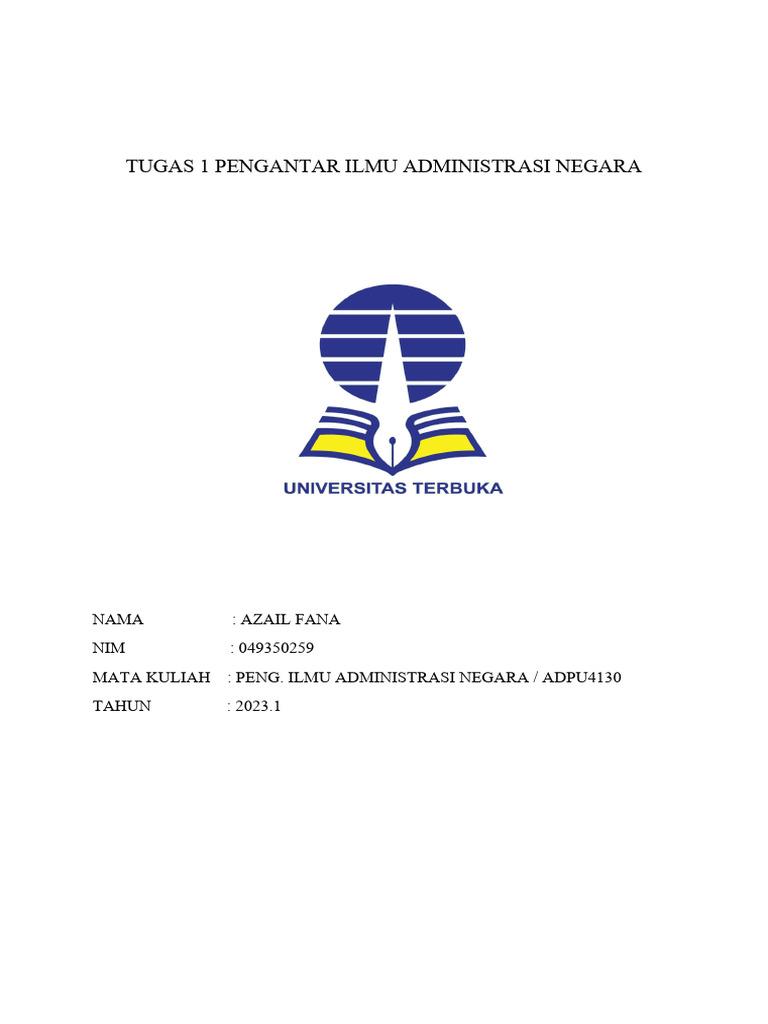 Tugas Administrasi Negara oleh Azail | PDF | Karier & Perkembangan