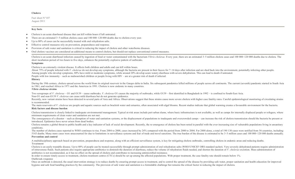 Cholera Pdf