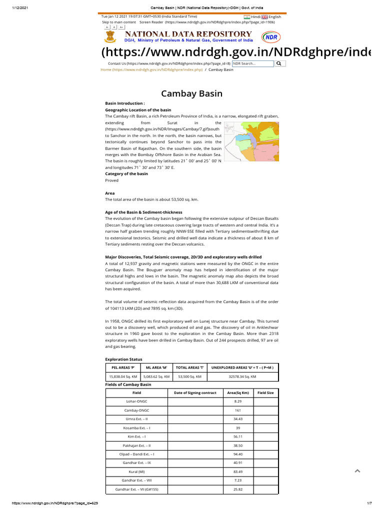 Cambay Basin Overview and Exploration | PDF | Petroleum Reservoir | Rift