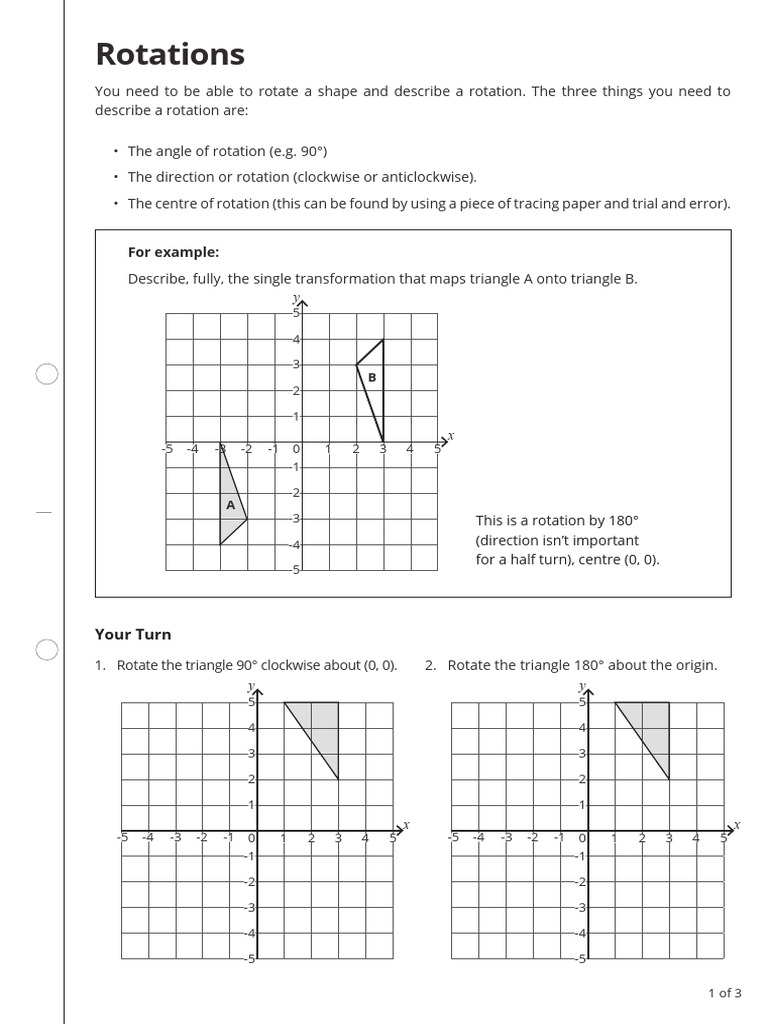 Rotations Homework | PDF | Shape | Geometry