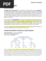 Section 9 English in The World: Language and Communication Are Two Different But Closely Related Concepts