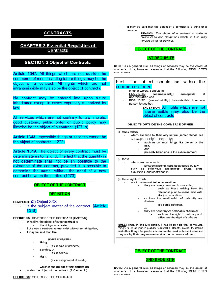 Essential Elements of Contract Objects | PDF | Common Law | Justice