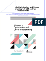 Download ebook Advances In Optimization And Linear Programming 1St Edition Ivan Stanimirovic online pdf all chapter docx epub 