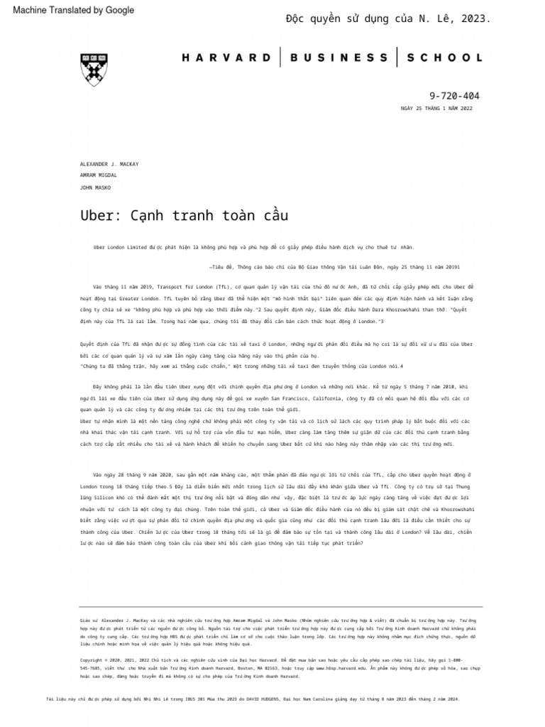 harvard case uber pdf