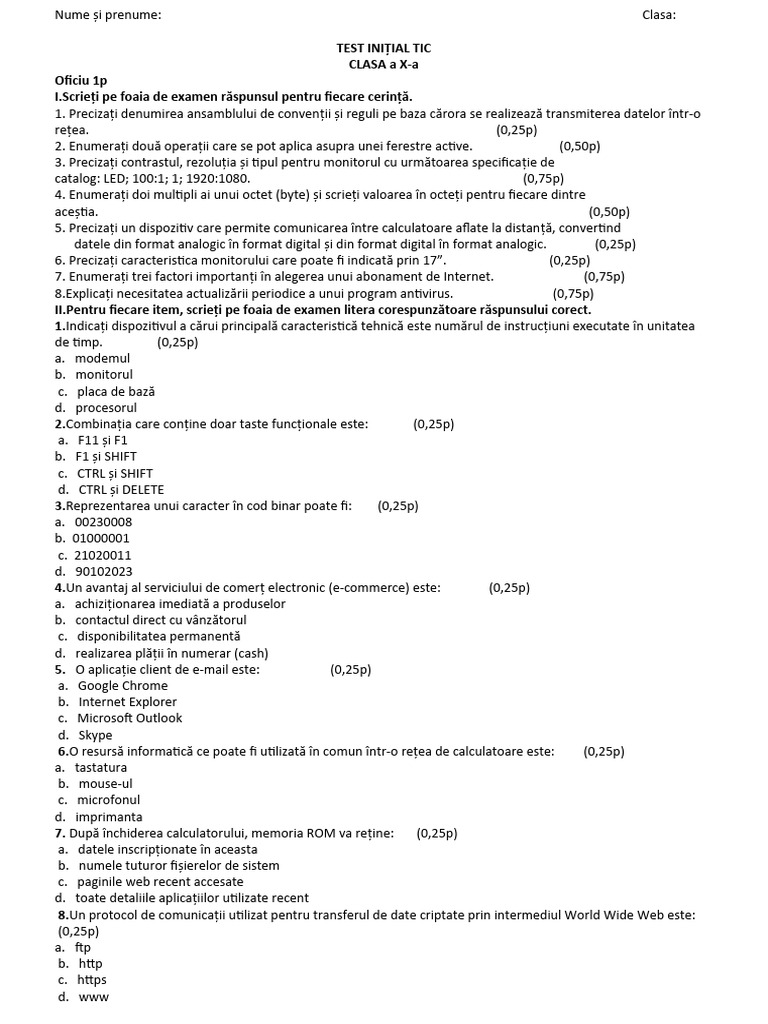 X Test Initial Tic Rose | PDF