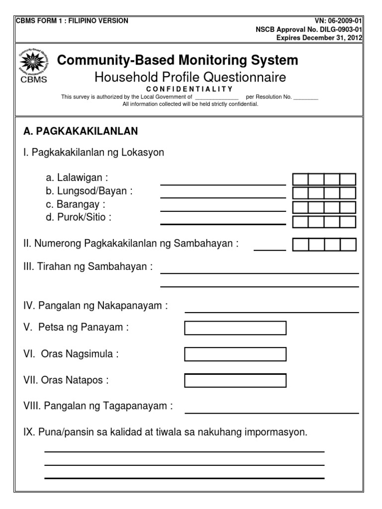 Missing Dimensions Survey Instrument Tagalog | PDF