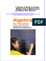 Download ebook Algebra For Parents A Book For Grown Ups About Middle School Mathematics Revised Edition Ron Aharoni online pdf all chapter docx epub 