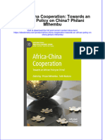 Ebook Africa China Cooperation Towards An African Policy On China Philani Mthembu Online PDF All Chapter