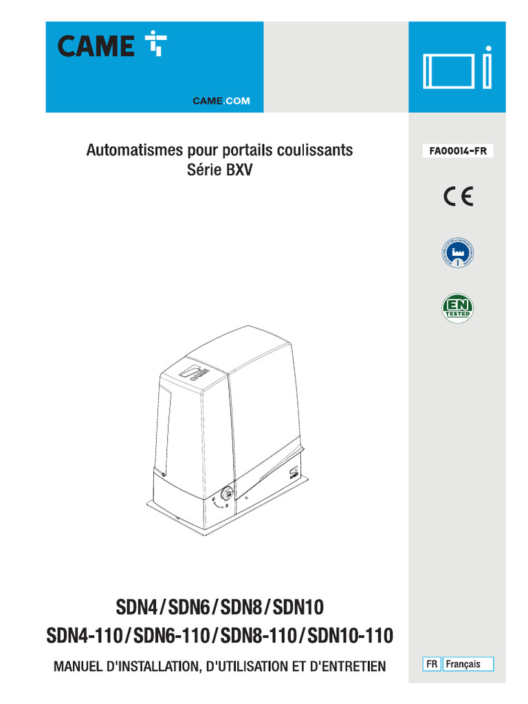 CAME Notice ZN7Fr PDF — free download