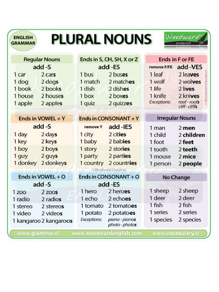 Plural Nouns Rules Pdf