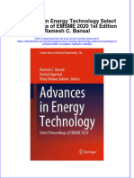 Ebook Advances in Energy Technology Select Proceedings of Emsme 2020 1St Edition Ramesh C Bansal Online PDF All Chapter