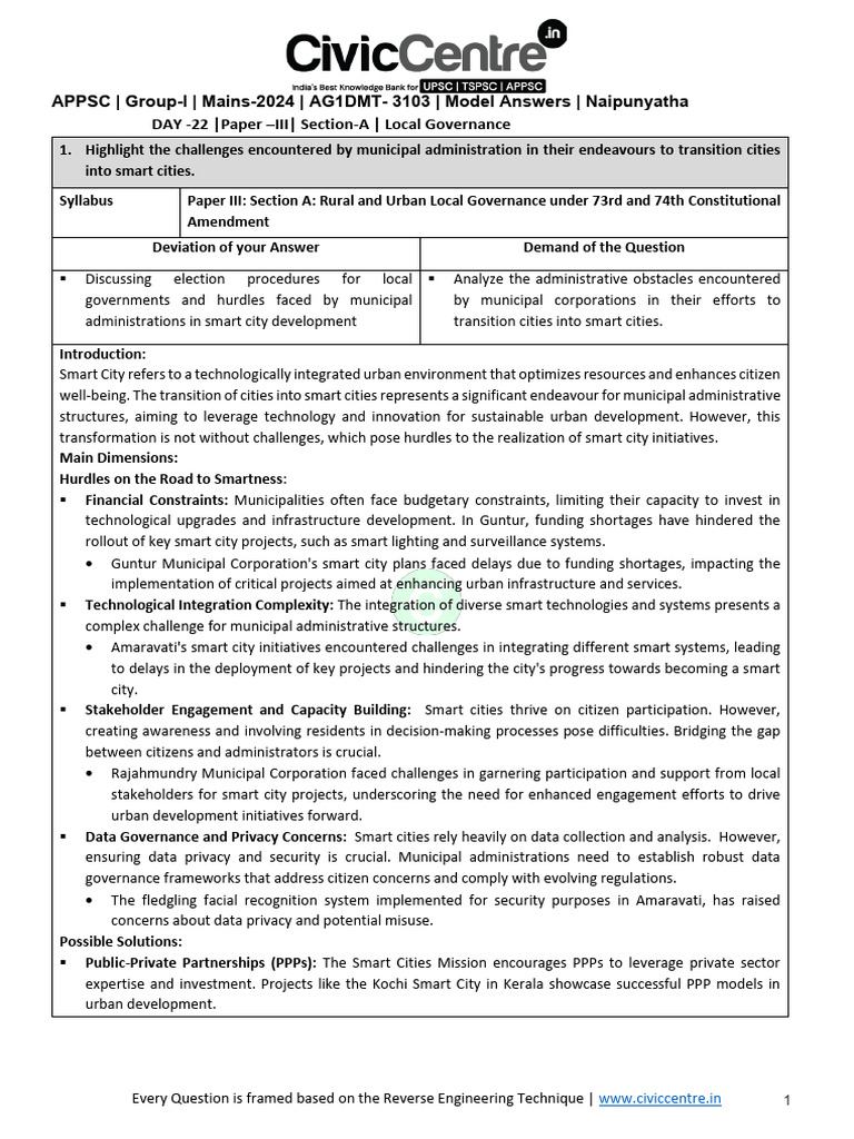 Challenges in Smart City Governance | PDF | Governance | Elections