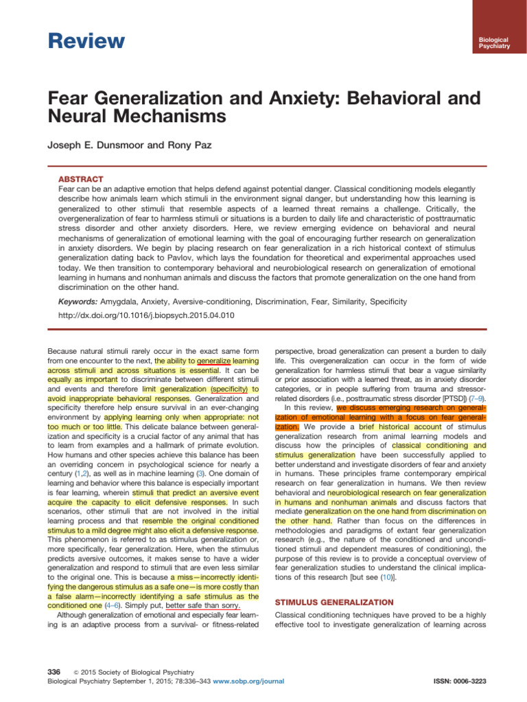 Pdf Cued Fear Memory Generalization Increases Over Time