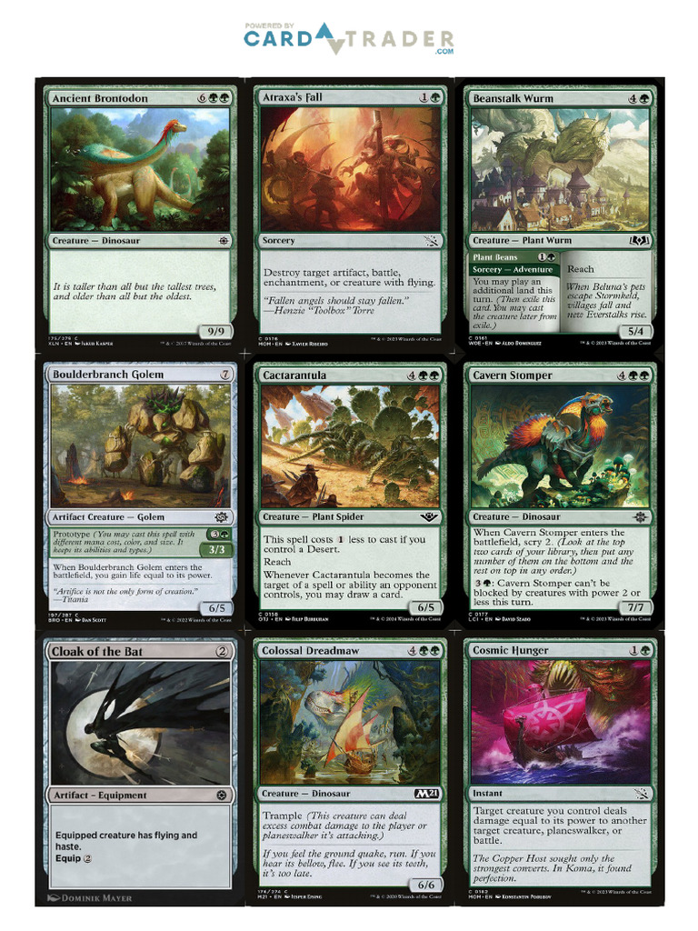 Standard Green MTG Deck printable | PDF