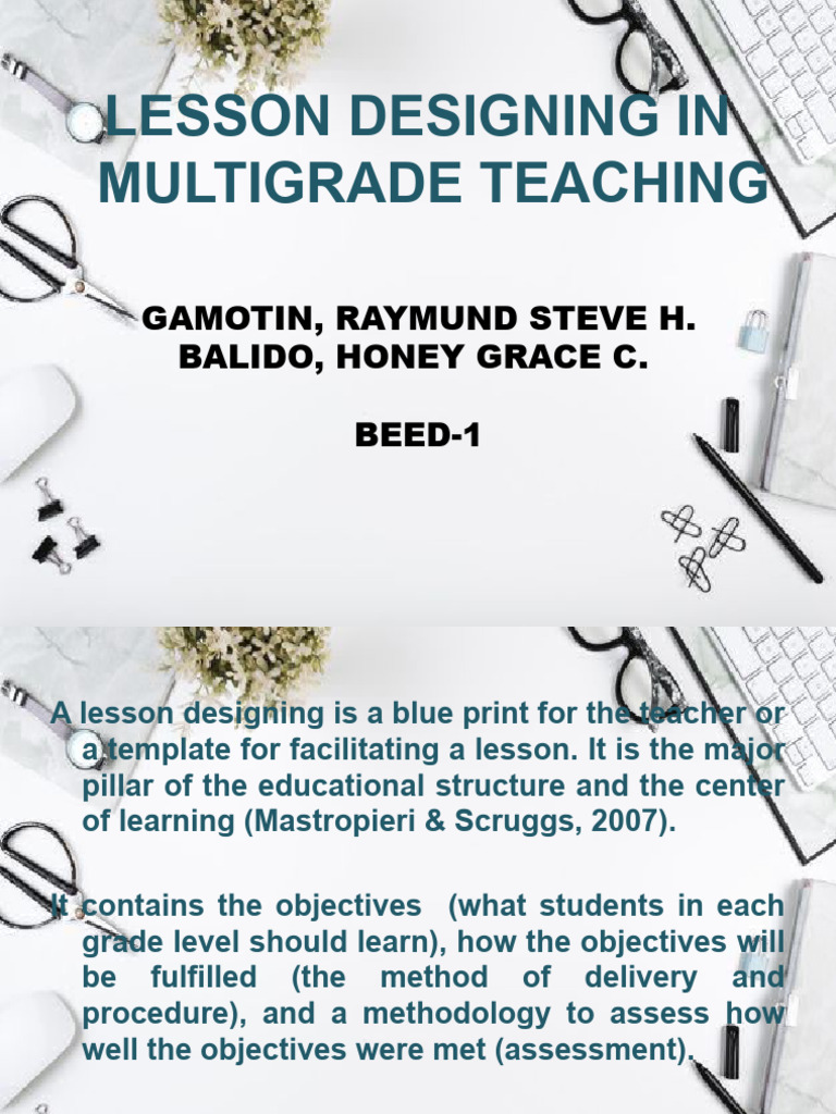 Effective Lesson Design for Multigrade Teaching | PDF | Educational ...