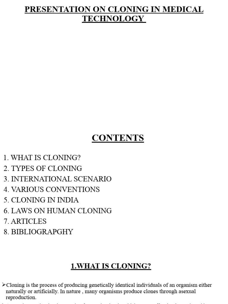 Cloning in Medical Technologies | PDF | Cloning | Stem Cell