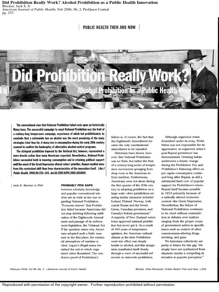 Did prohibition really work a pdf