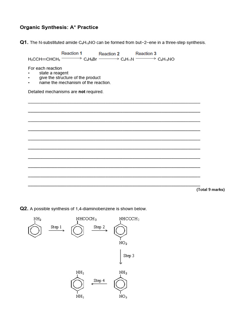 A Star Practice - Synthesis | PDF | Organic Synthesis | Chemical Compounds