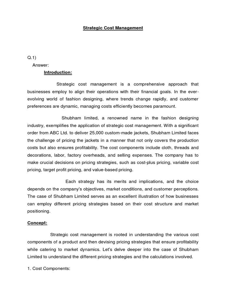 Strategic Cost Management in Retail | PDF | Pricing | Cost Accounting