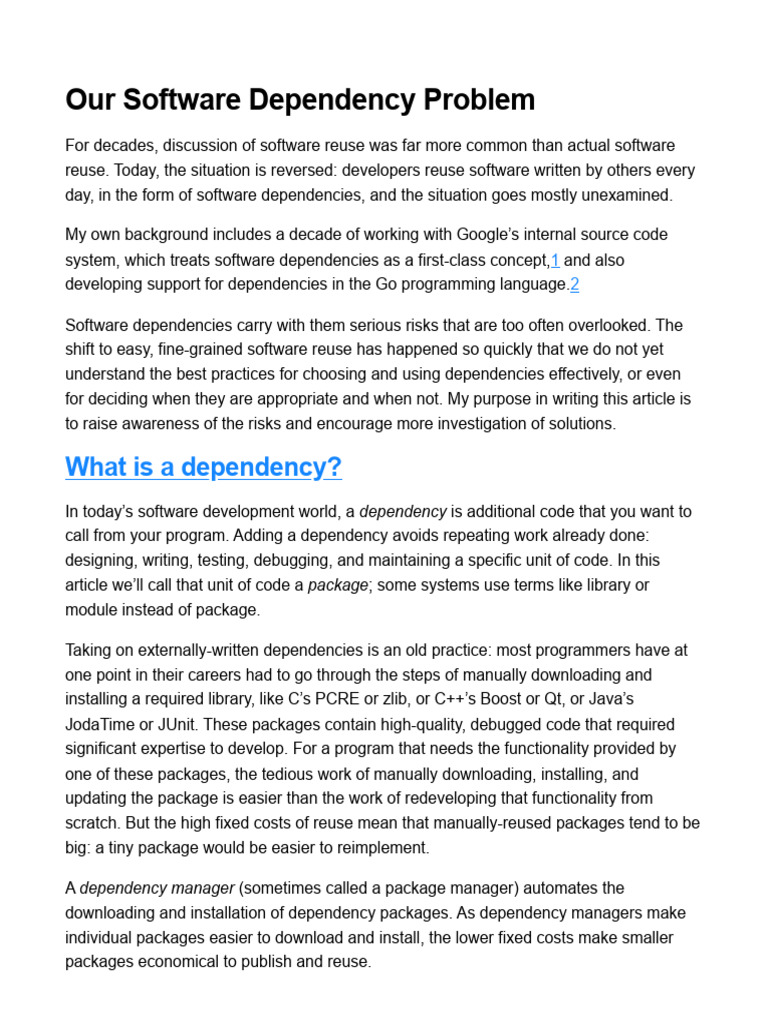 Understanding Software Dependencies Risks | PDF | Software Bug | Source ...