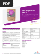 Weberpremix SP-33 Plaster Data Sheet | PDF | Plaster | Mortar (Masonry)