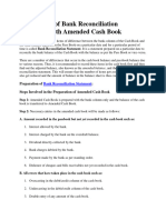 Preparation of Bank Reconciliation Statement With Amended Cash Book