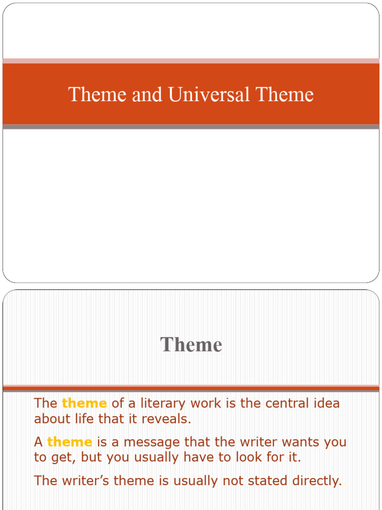 Theme and Universal Theme | PDF | General Fiction