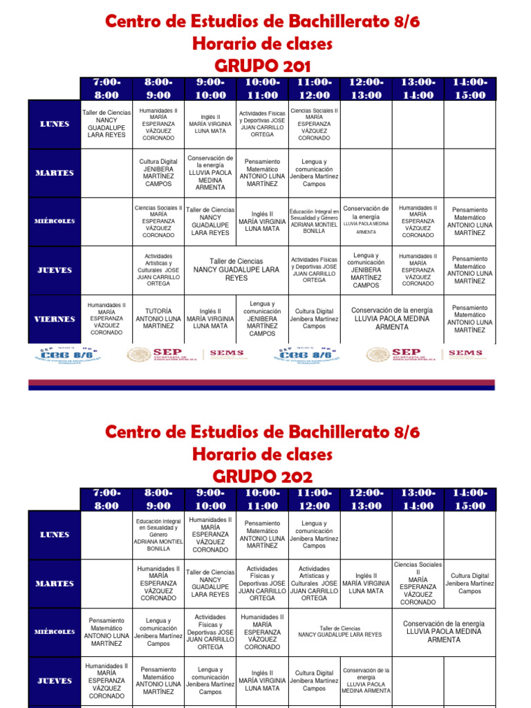Horario de Clases Centro 8/6 | PDF | Science | Educación en artes liberales