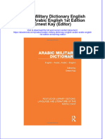 Ebook Arabic Military Dictionary English Arabic Arabic English 1St Edition Ernest Kay Editor Online PDF All Chapter