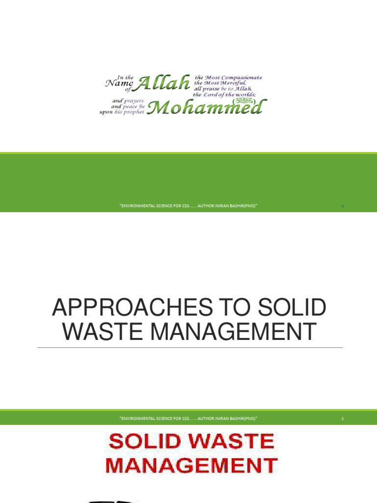 Solid Waste Management Approaches | PDF | Waste Management | Municipal ...