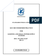 Koc Recommended Practice FOR Lighting and Small Power Supply Systems DOC. NO. KOC-E-017 (Rev.2)