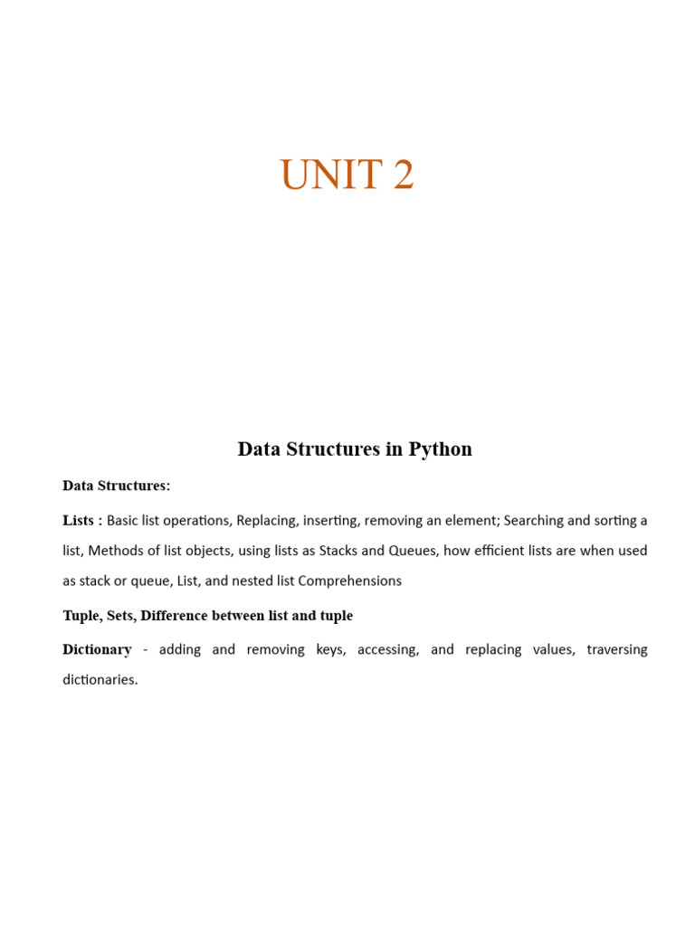 Unit 2 List | PDF | Data Type | Boolean Data Type