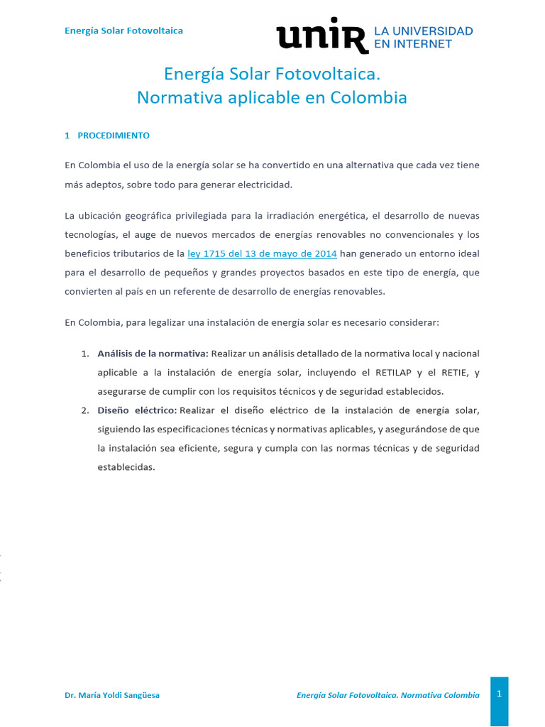 Normativa Energía Solar en Colombia | PDF | Fotovoltaica | Energía solar