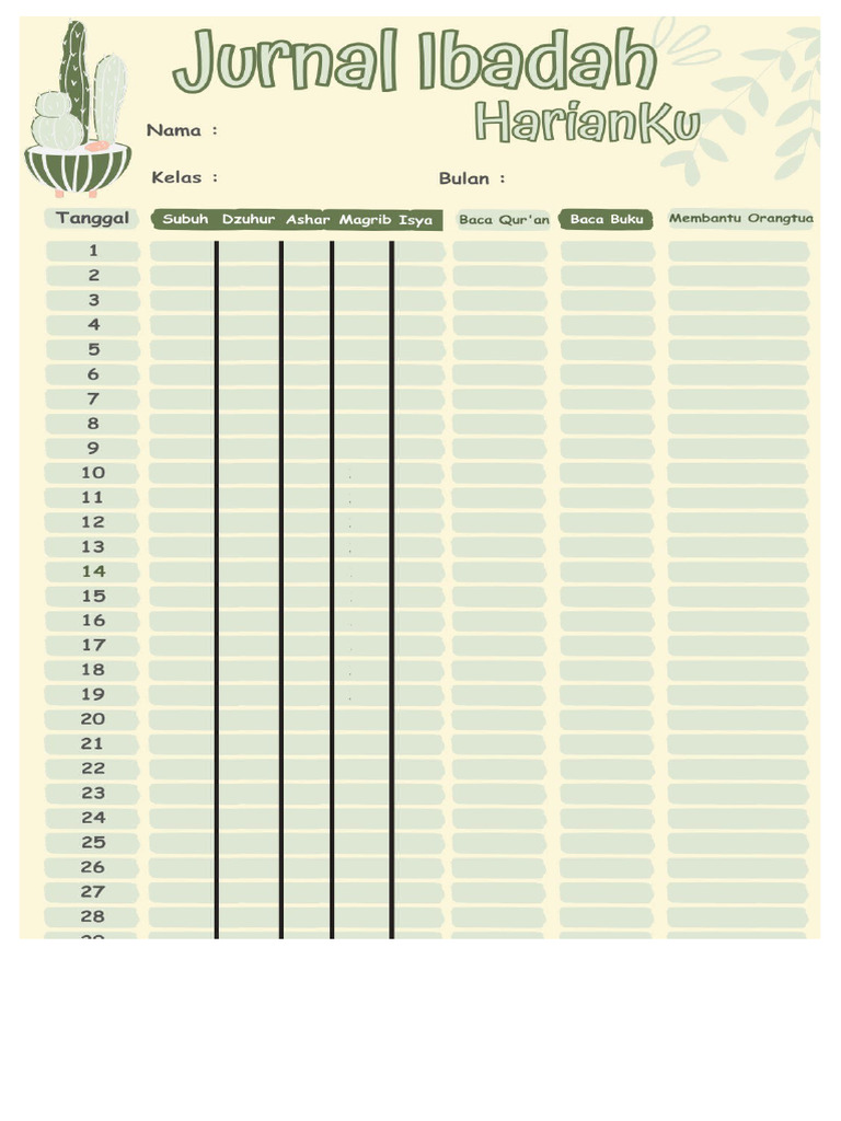 Jurnal Ibadah Harian | PDF