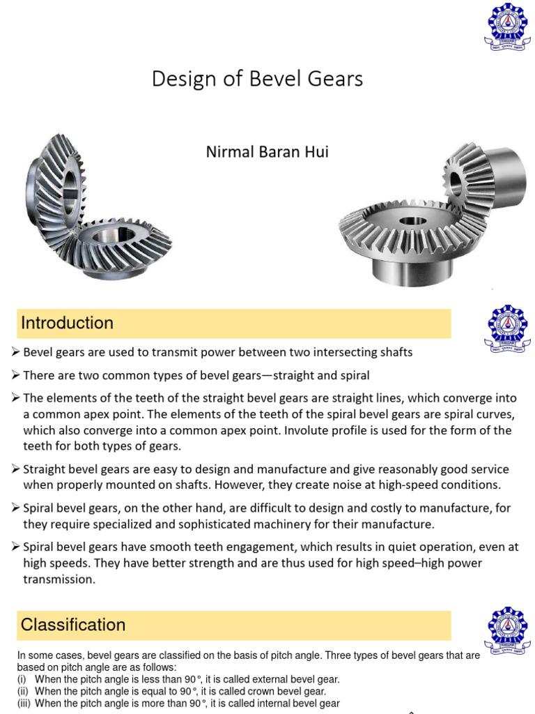 Bevel Gear Design and Classification | PDF | Gear | Euclidean Geometry