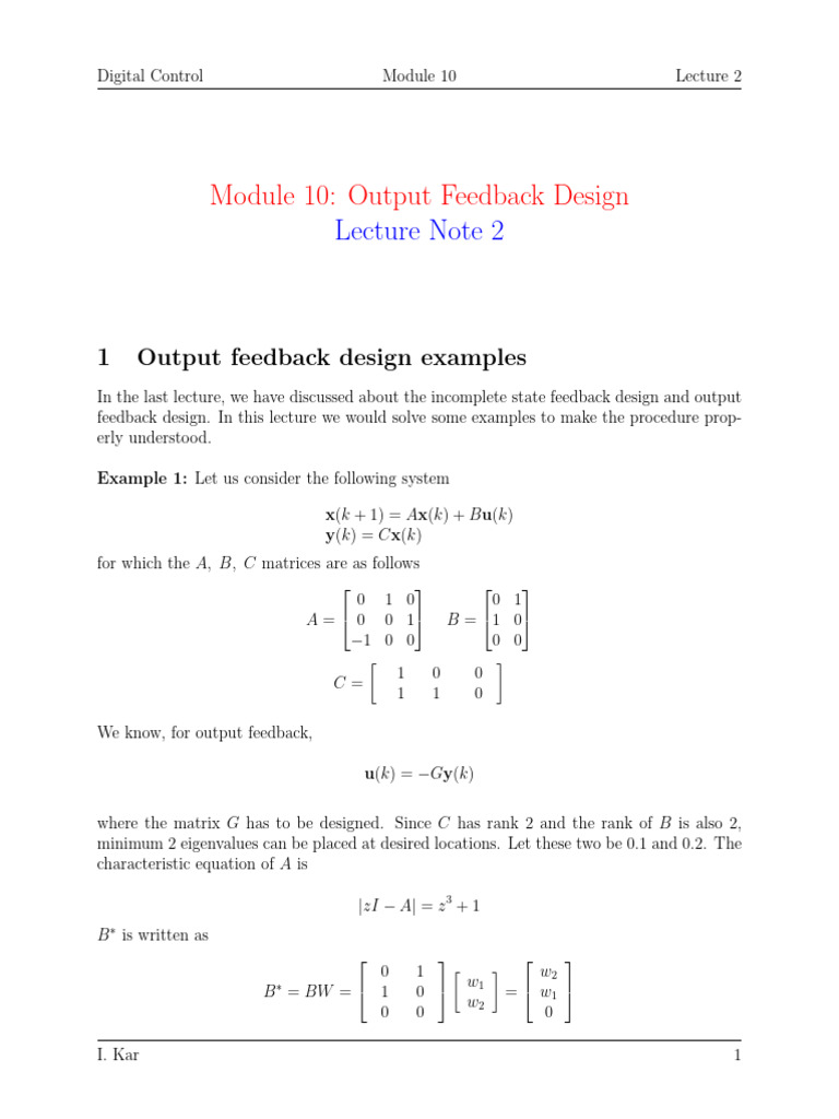 m10 Lec2 | PDF | Matrix (Mathematics) | Eigenvalues And Eigenvectors