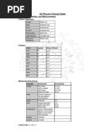 AS Physics Formula Sheet Final