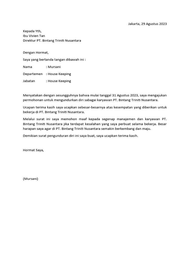 Surat Resign | PDF