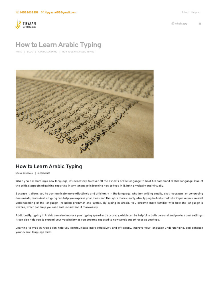 How To Learn Arabic Typing - Tipyaan Academy | PDF | Computer Keyboard ...