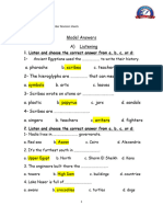 Grade 4 Revision Sheets of November Connect Plus u3reader Model Answer