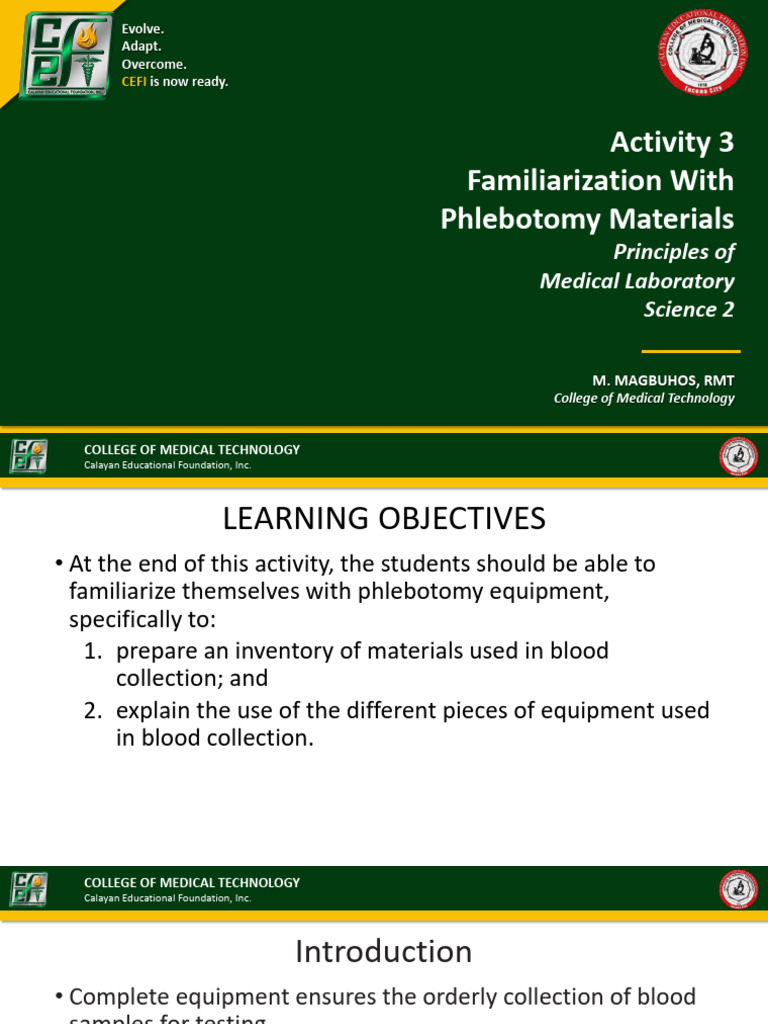 Phlebotomy Equipment and Techniques Guide | PDF | Blood Plasma ...