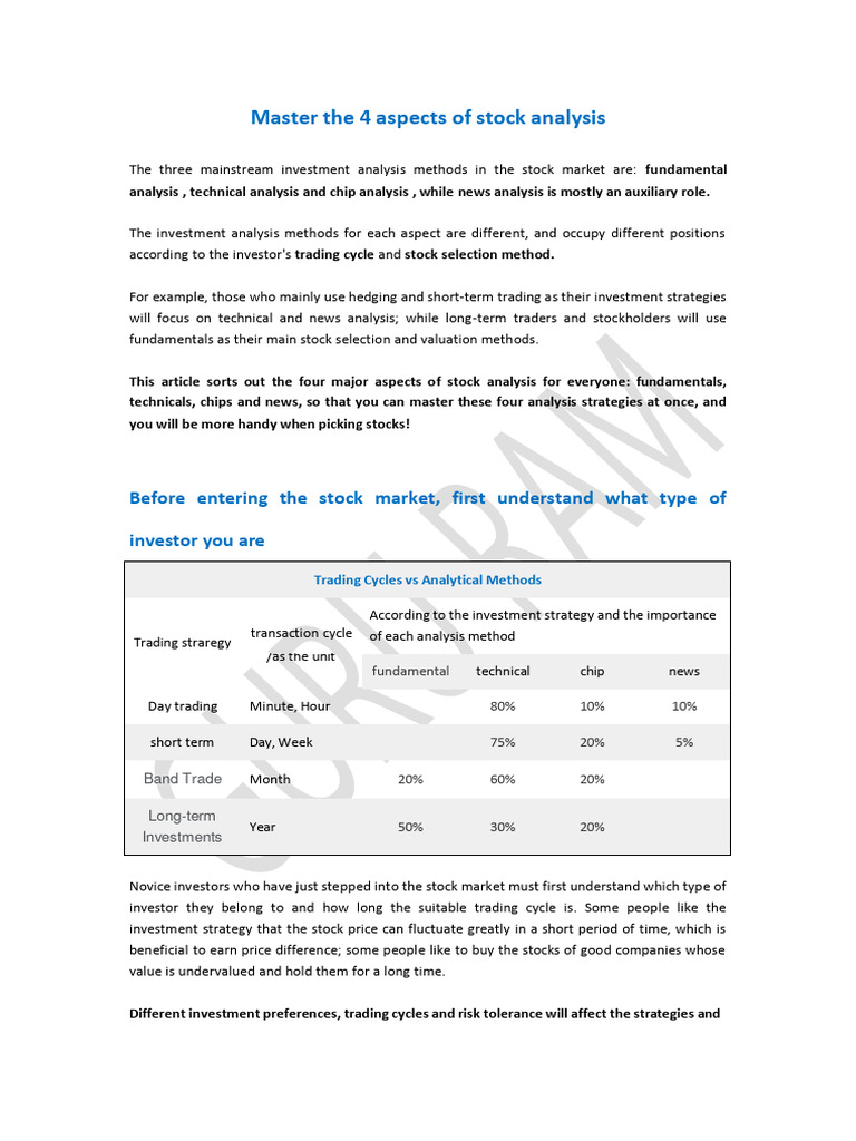 Master Stock Analysis: 4 Key Methods | PDF | Stocks | Technical Analysis