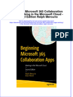 Ebook Beginning Microsoft 365 Collaboration Apps Working in The Microsoft Cloud Second Edition Ralph Mercurio Online PDF All Chapter