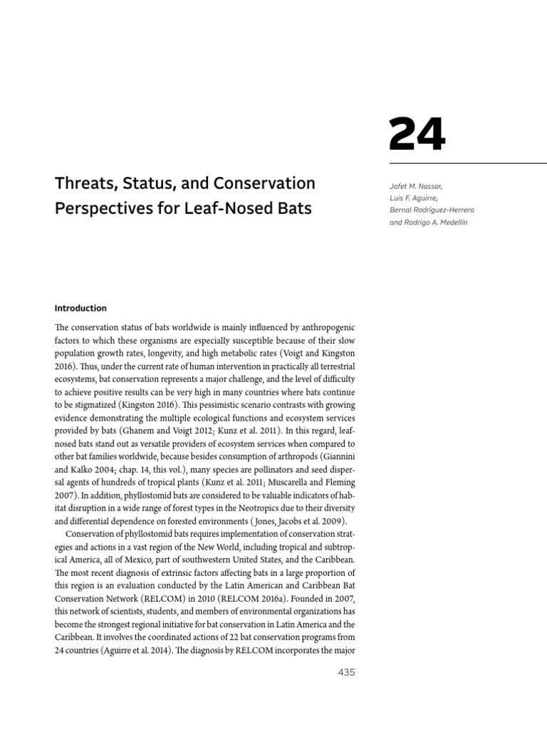 Phyllostomid Bats - Ch. 24 | PDF | Endangered Species | Bat