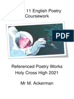 G11 English Poetry Coursework Referenced Poetry Works Holy Cross High 2021 London 1802