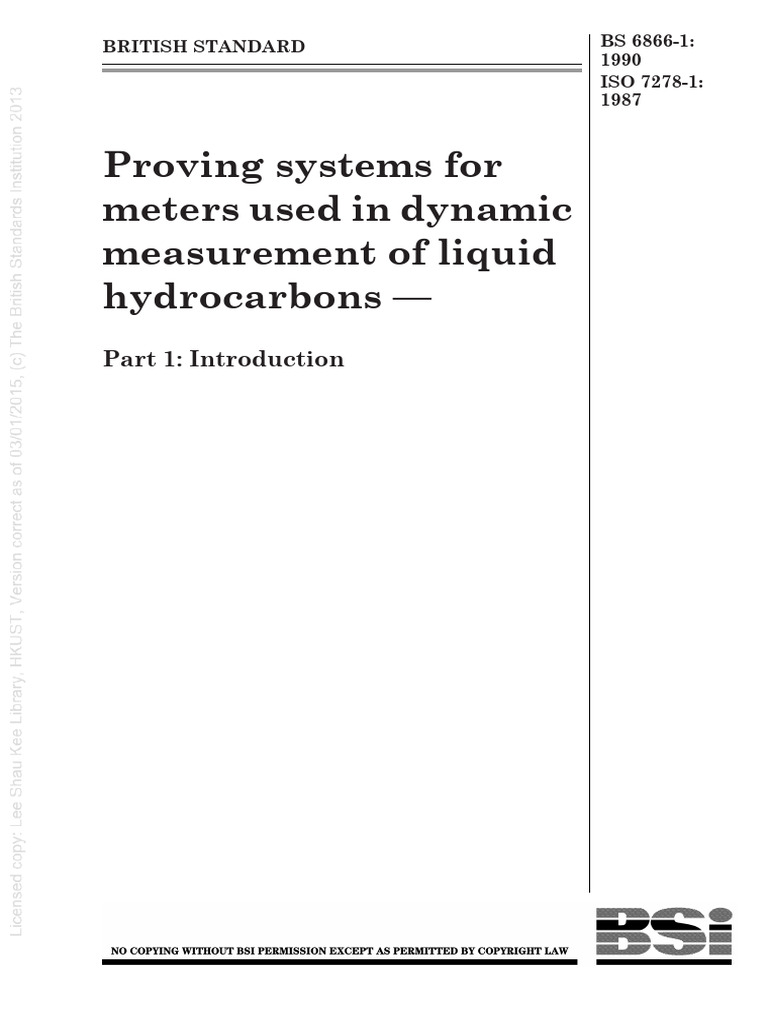 BS 06866-1-1990 (1999) Iso 7278-1-1987 | PDF | Flow Measurement | Viscosity
