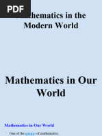 Mathematics in Our World