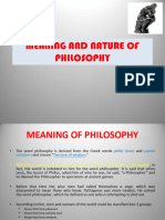 Meaning and Nature of Philosophy