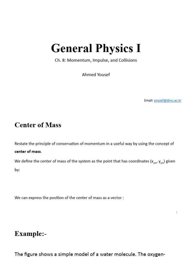 Momentum and Center of Mass Concepts | PDF | Force | Momentum