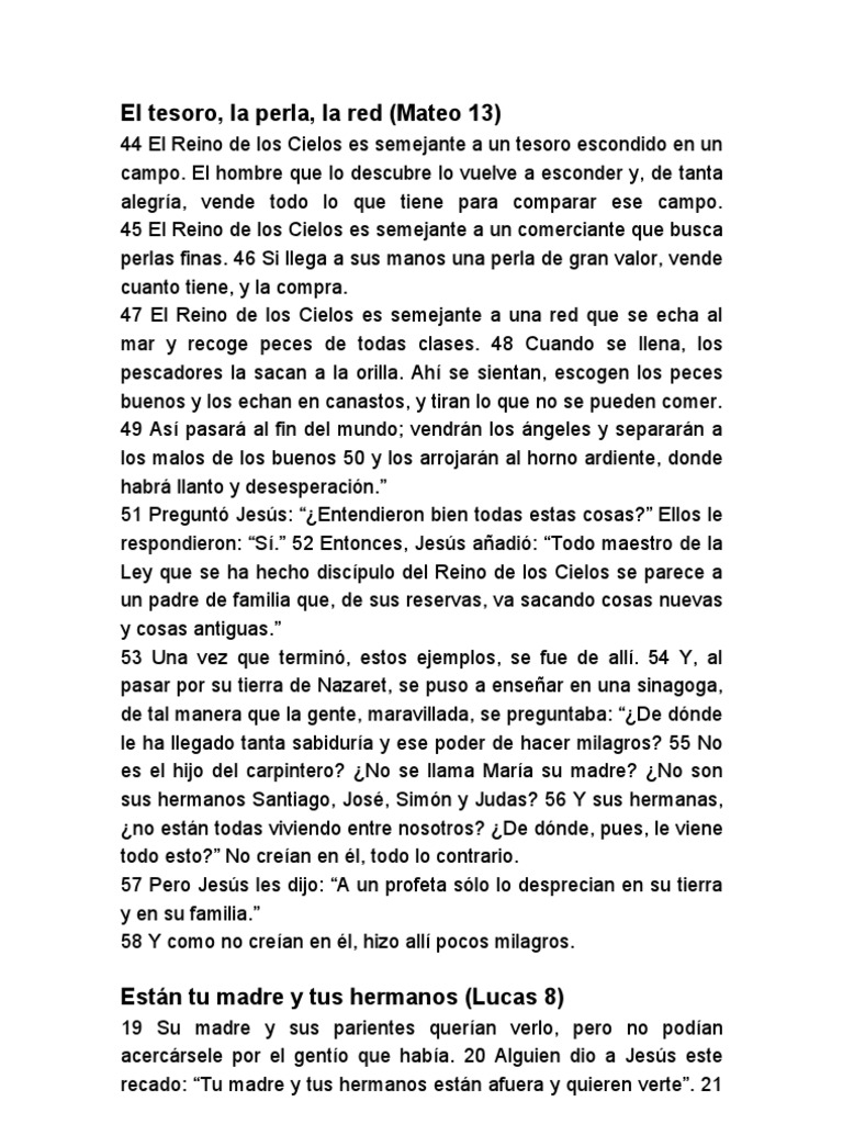 El Tesoro | PDF | Reinado y reino de dios | Jesús